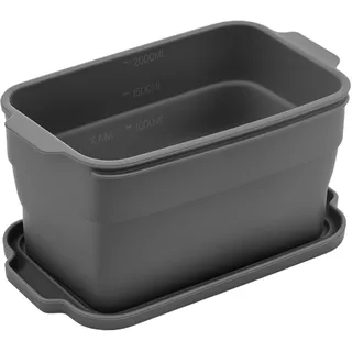 Eyoulife Brotbackform Rechteckig 22,5x12,5x12,5cm mit Skala Faltbar, Brotbackform mit Deckel, Antihaftbeschichtung, Brotform Silikon Spülmaschinenfest zur Herstellung Broteiswürfeln