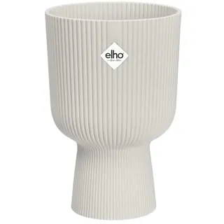 elho Vibes Fold Coupe 14 Pflanzentopf - Blumentopf für Innen - 100% recyceltem Plastik - Ø 13.9 x H 21.0 cm - Weiß/Seidenweiß