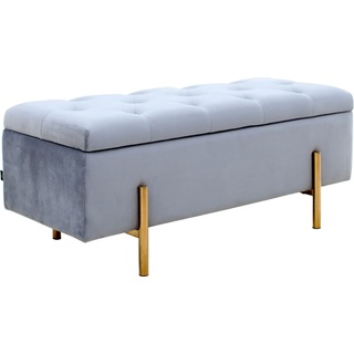 Bettbank LEONIQUE "Aubrey" Sitzbänke Gr. B/H/T: 100 cm x 42,5 cm x 40 cm, Luxus-Microfaser, grau Bettbänke Sitzbänke Sitzfläche gesteppt, mit Strauraum
