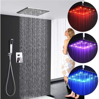 LED Duschamatur Duschset Unterputz Duschsystem Regendusche Duschkopf mit Handbrause Duschsäule Duschstange Kopfbrause