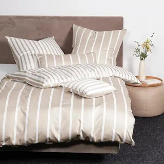 JANINE Interlock-Jersey Gestreift Beige 40 x 80 cm