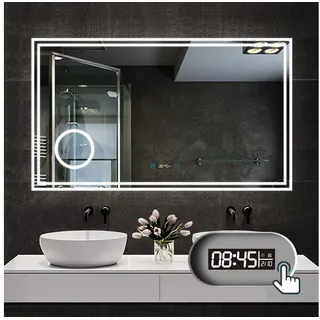 duschspa Badspiegel Wandspiegel Badezimmerspiegel mit LED Beleuchtung, LED Spiegel 100cm breit TYP-C - 100 cm x 60 cm x 3.3 cm