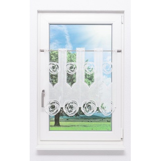 PLAUENER SPITZE Scheibengardine Plauener Spitze - Circles (Bx H) 224cm * 60cm weiß
