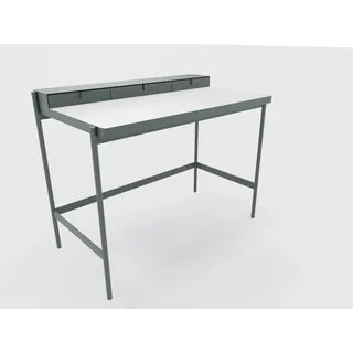PS 20 Sekretär/Schminktisch Basaltgrau (RAL 7012) Laminat Weiß