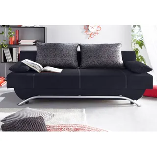 Jockenhöfer Schlafcouch Mikrofaser 3-Sitzer Schwarz