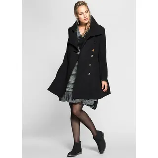 sheego by Joe Browns Langmantel Kurzmantel in taillierter, ausgestellter Form schwarz 58 EU