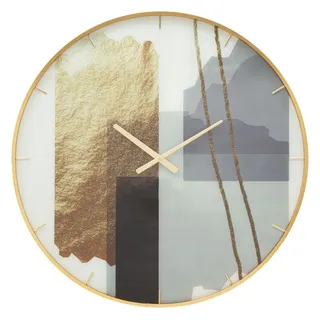 Natur24 Wanduhr Wanduhr Motif 5 x 80 x 5 cm MDF Metall Glas Mehrfarbig