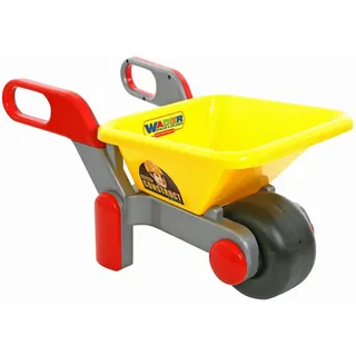 WADER QUALITY TOYS Schubkarre Kinder Bauschubkarre grau rot gelb 64 cm bunt