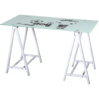 Guy's Computerschreibtisch Aus Stahl Und Glas L120xt60xh72 Cm