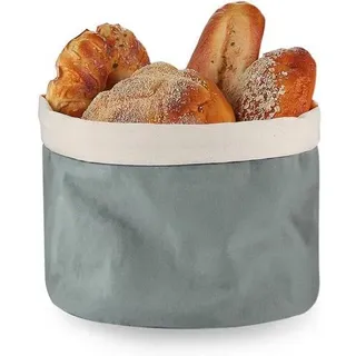 Brotkorb mit Deckel Kordelzug Ø 25 cm Grau Staubdicht 100% Baumwolle