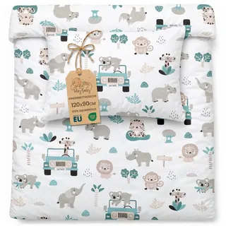 Totsy Baby Kinderbettwäsche Baby Bettwäsche aus Baumwolle - Set von Duvet Cover und Kissenbezug blau