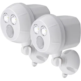 mrbeams Außenstrahler Kunststoff H 16,5 cm 2er Set weiß