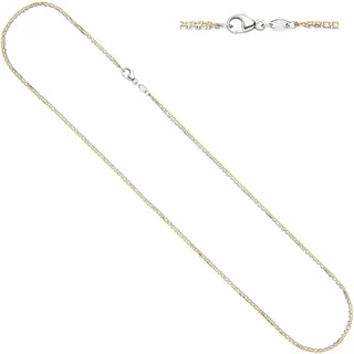 Goldkette JOBO Halsketten Gr. Gelbgold 585-Weißgold 585, Länge: 45 cm, gelb (gelbgold 585) Damen Goldketten Ankerkette 2-reihig 585 Gelbgold Weißgold 45 cm
