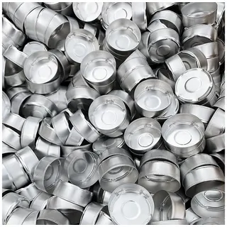 NKlaus Kerzentülle 100 Stk Teelichthüllen Teelichter 37,5mm X 15mm Al (100 St) silberfarben