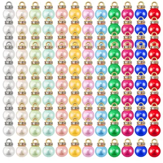 Mini Weihnachtskugeln 120 Stück 10 mm Bunt Christbaumschmuck | Perlenimitat Plastikkugeln Ideal für Bastelschmuck Girlanden und Fensterverzierungen