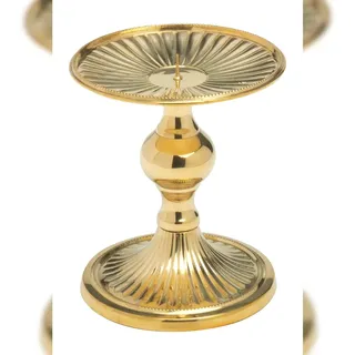Scheibenleuchter H 12 cm D 11 cm, 12 cm, Messing, gold