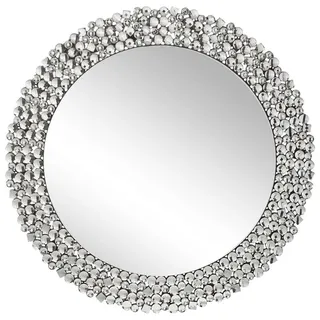 Xora Wandspiegel, Silber, Glas, Holzwerkstoff, rund, 80x80x1.9 cm, Verzierungen, Spiegel, Wandspiegel