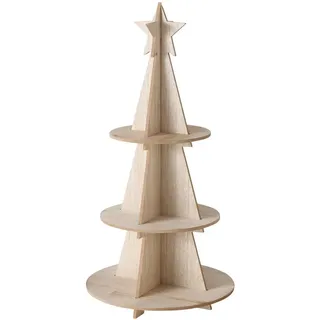 Etagere Christmas Tree Natur braun Holz Dekoetagere Weihnachtsbaum Tannenbaum