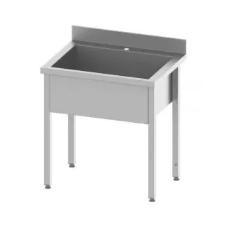 Stalgast Topfspüle ECO, mit einem Becken 800x600x850 mm, 300, mm Beckenhöhe mit Aufkantung, Selbstmontage