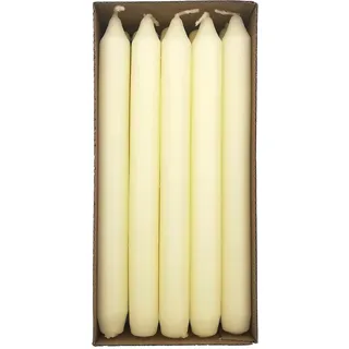 Hofer Lange Tafelkerzen, 20 Stück Set (1x20), dim. 19x200 mm, Farbe Elfenbein, Lange Brenndauer 7 Stunden, Set mit 20 dünnen Spitzkerzen aus tropffrei Wachs, Hergestellt in Österreich