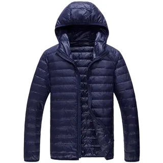 IQYU Daunenjacke Herren Ultraleicht Packbar - Steppjacke Herren Leicht Mit Kapuze Übergangsjacke Warm Winterjacke Leichte Steppmantel Outdoor Jacken Wintermäntel-Pufferjacke-Sportjacke-Funktionsjacke - X-Large