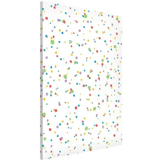 Bilderdepot24 Magnettafel Küche weiss Gezeichnete kleine Punkte Kunterbunt, (1-tlg., Magnetboard Pinnwand für die Wand - metallische Tafel für Magnete), Magnetwand groß mit Motiv Büro Memoboard magnetisch Hochformat weiß 60 cm x 90 cm