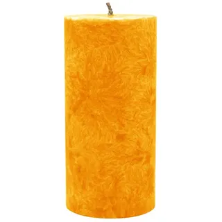 Stumpenkerze aus Stearin, Orange, 64/135 mm, 100% pflanzlicher Wachs, KERZENFARM HAHN, Brenndauer ca. 41h