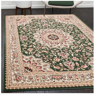 Orientteppich Orientalisch Vintage Teppich Kurzflor Wohnzimmerteppich Grün, Mazovia, 200 x 300 cm, Fußbodenheizung, Allergiker geeignet, Farbecht, Pflegeleicht grün 200 x 300 cm