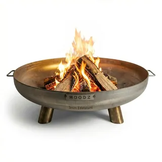 MOODZ Outdoor Living Feuerschale 100 cm Edelstahl - Feuerschalen für den Garten - Feuerstelle Outdoor & Feuertonne - Feuerschale aus Edelstahl (Ø 100 cm F&H)