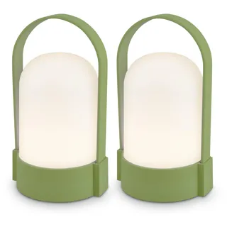 Briloner 2er Set Tischlampe Lindgrün