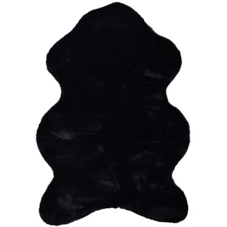 Gino Falcone Teppich Giorgia Uni, black 60 x 80 cm Fellform