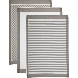 Ross Geschirrtuch ROSS "SUPERIOR", grau (taupe, weiß), B:50cm H:0,5cm L:70cm, 100% Baumwolle, Geschirrtücher, Geschirrtuch