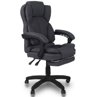 TRISENS Chefsessel Ares (einzeln), Bürostuhl mit flexiblen Armlehnen Home Office Chair in Stoff-Design grau