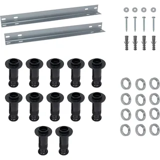 Schulte Duschwanne Duschwannenfüße Montage-Set Ecke für DWM-Tec Duschwanne, 14-tlg., individuelle Höhenverstellbarkeit 76 - 126 mm schwarz 14-tlg.