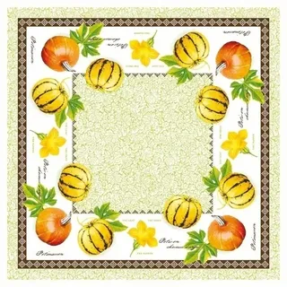 Mank Tischdecke Airlaid Luca, 80 x 80 cm, 20 Stück - Herbst Blumen Kürbis