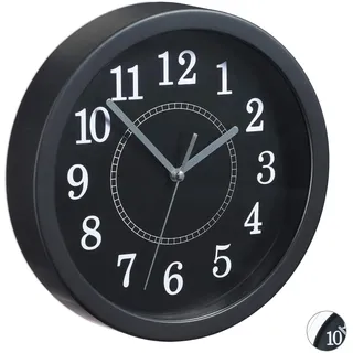 Relaxdays Wanduhr rund 20 cm 10024285_46 schwarz