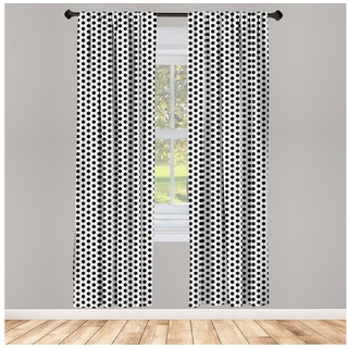 Gardine Vorhang für Wohnzimmer Schlafzimmer Dekor, Abakuhaus, Microfaser, Fußball Abstrakt Ball Muster schwarz|weiß 150 cm x 225 cm
