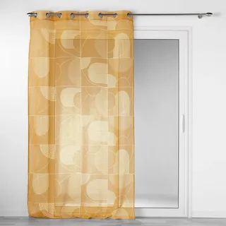Douceur d'Intérieur Ösenvorhang, 140 x 240 cm, Sandfarben, Bedruckt mit Skizzen, Camel