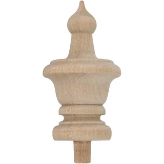 Endstück aus gedrechseltem Birkenholz | 8,9 cm Höhe | unlackierte Holz-Endstücke zum Basteln, dekorative Endstücke für Vogelhaus, Standuhr, Gardinenstange, Schaukelstuhl, Bettpfosten | UA-99-BWF