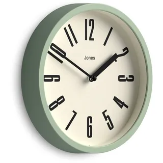 JONES CLOCKS® Hot Tub Wanduhr | Kleine Retro-runduhr | 20cm | Blassgrün | Leicht lesbare Zahlen | Ideal für küche, büro, kinderzimmer, großen oder kleinen Raum