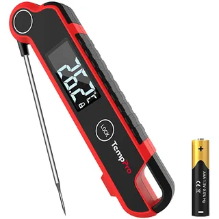 ThermoPro Fleischthermometer Antibeschlag Thermometer Kochen ±0,5°C Genau Küchenthermometer 1s Schnell Bratenthermometer Wasserdicht Kochthermometer Professionell für Fleisch Flüssigkeit Backen Grill