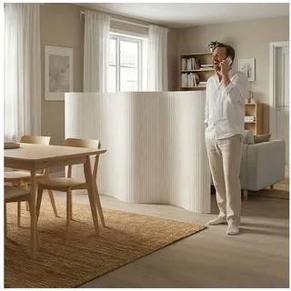 Homestyle4u Paravent Raumteiler in Weiß 250x145 cm 3141