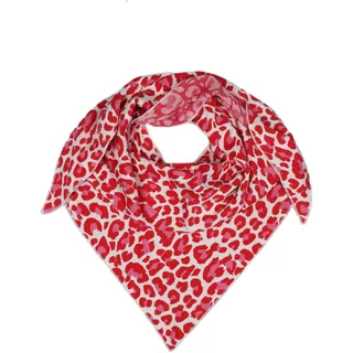Zwillingsherz Dreieckstuch aus Baumwolle - Hochwertiger Schal mit Leo Design für Damen Jungen Mädchen - Uni - XXL Hals-Tuch und Damenschal - Strick-Waren - für Herbst Frühjahr Sommer rot - Einheitsgröße