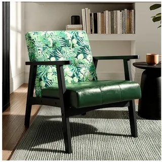 HomeMiYN Ohrensessel Skandinavischer Ohrensessel aus Kunstleder – Eleganz und Komfort grün