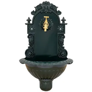 Aubaho Dekoobjekt Waschbecken Wein Wandbrunnen Garten Aluminium Becken Brunnen Antik-Sti grün