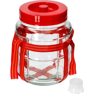 Gärballon|Gärbehälter Weinballon Glasballon+Gäraufsatz für Wein Bier Maische| Einmachgläser Vorratsgläser luftdichte Konservierung, Vorratsglas für Gurken, Aufbewahrung, Aufbewahrungsglas (10L)