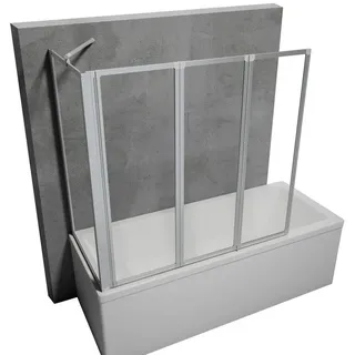 Schulte Home Duschwand 3-teilig 129 x 121 cm Klar/Grau