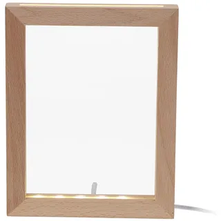 DOITOOL Led Bilderrahmen Mit Beleuchtung Holz Fotorahmen Aufleuchten 6.69X5.12X0.59 in Leuchtender Bilderrahmen Für Schlafzimmer Wohnzimmer Küche Regal Und Tischdeko