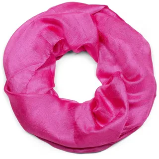 styleBREAKER Damen Loop Schal leicht und seidig in Unifarben, leichter sommerlicher Schlauchschal einfarbig 01017063, Farbe:Pink - Einheitsgröße