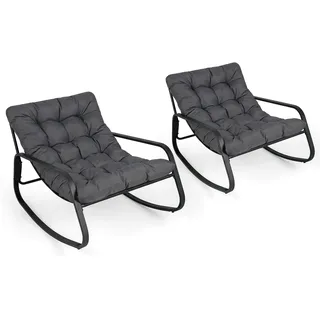 Fantask Schaukelstuhl mit Kissen Polyester 205 x 205 x 205 cm Grau/Schwarz